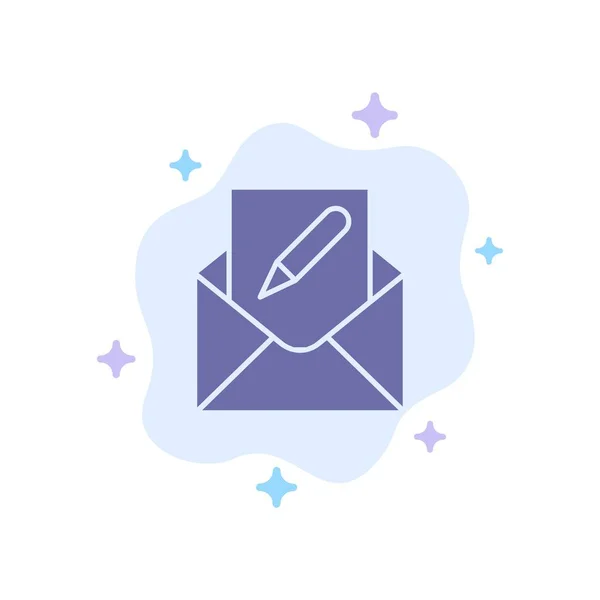 Írása, szerkesztése, E-mail, boríték, mail Blue Icon az absztrakt felhő — Stock Vector