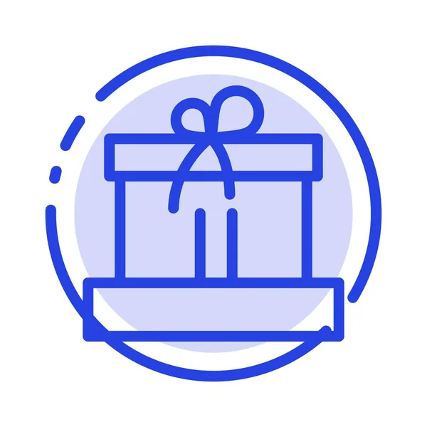 Regalo, Caja, Pascua, Naturaleza Azul Línea punteada Icono — Vector de stock