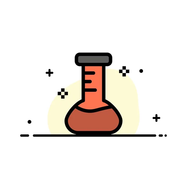 Chemická, baňka, laboratorní podnik s plochou čárou naplnění ikona — Stockový vektor
