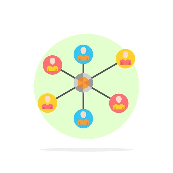 Wlan, இணையம், சமூக, குழு சுருக்க வட்டம் பின்னணி பிளாட் co — ஸ்டாக் வெக்டார்