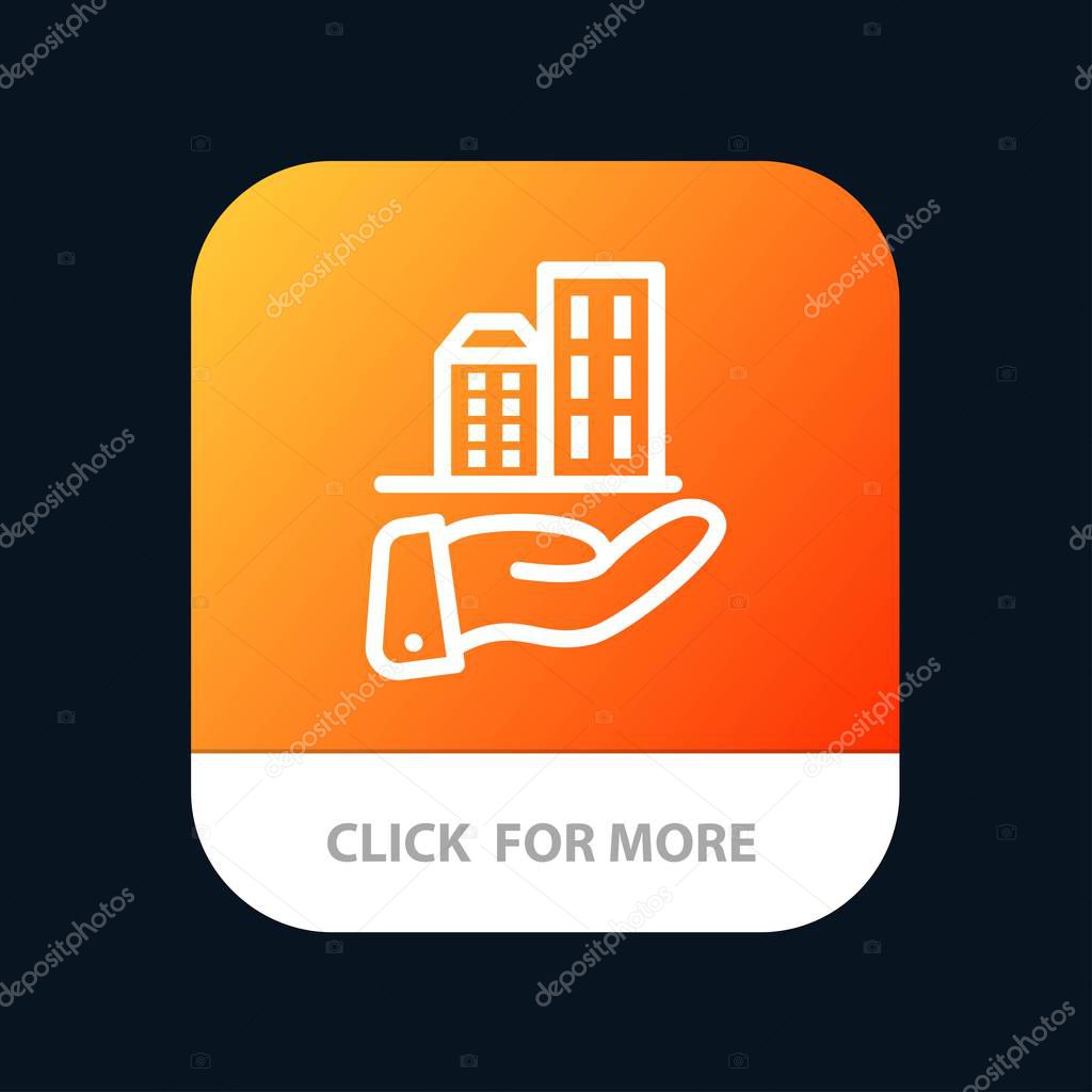 Architecture, Business, Modern, Sustainable Mobile App Button. A