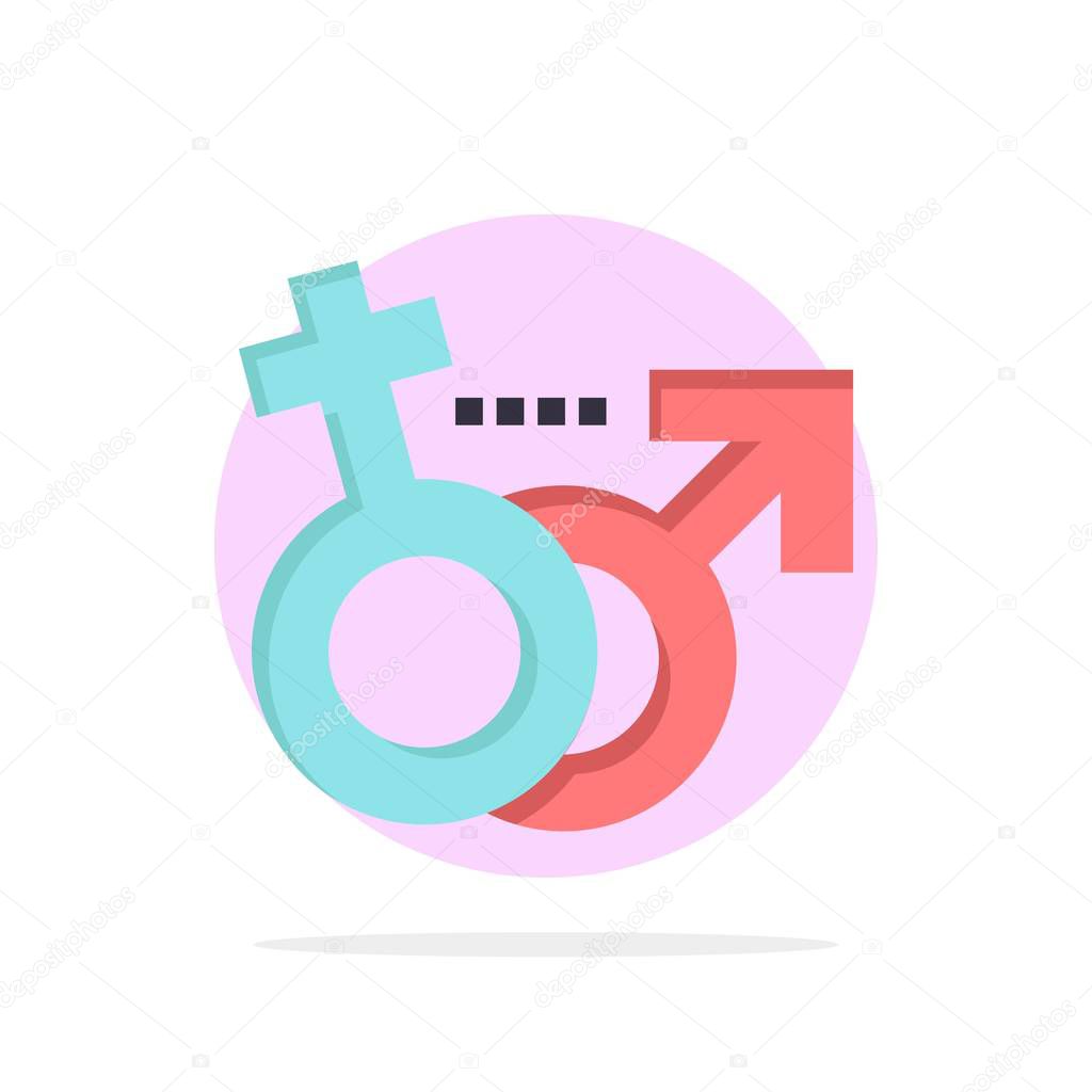 Gender, Male, Female, Symbol Abstract Circle Background Flat col