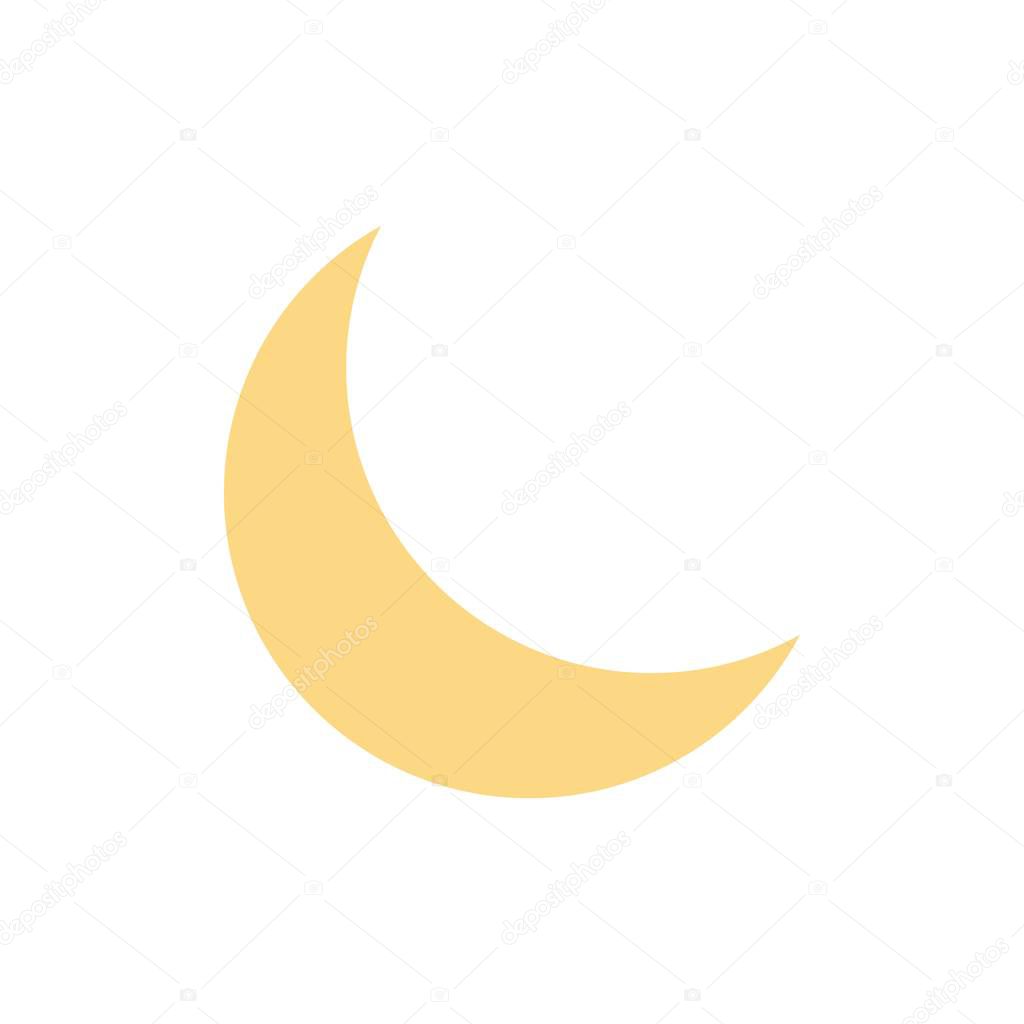 Moon, Night, Sleep, Natural  Flat Color Icon. Vector icon banner