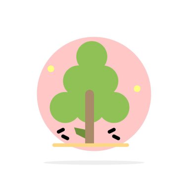 Doğa, çam, bahar, ağaç soyut daire arka plan düz renk