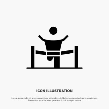 Winner, Business, Finish, Leader, Leadership, Man, Race solid Glyph Icon vector