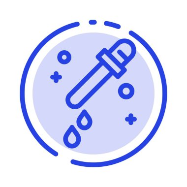 Damlalık, Pipet, Bilim Mavi Noktalı Çizgi Simgesi