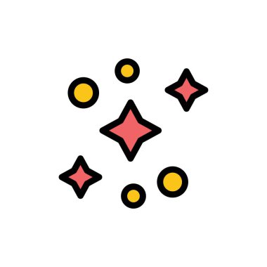 galaksi, uzay, yıldızlar düz renk simgesi. Vektör simgesi afiş Templa