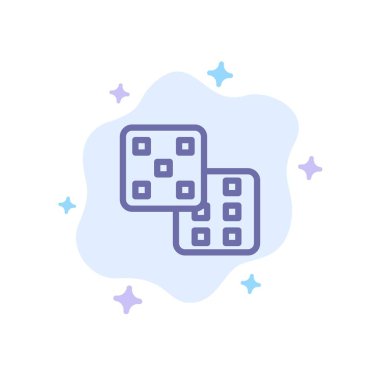 Zar, oyun, olasılık mavi simge soyut bulut arka plan