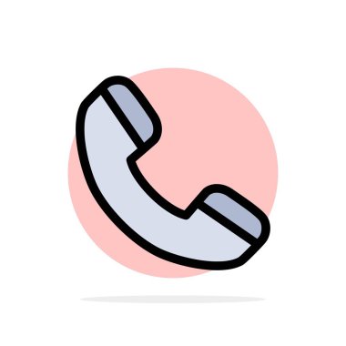 Arama, Telefon, Telefon Soyut Daire Arka Plan Düz renk Simgesi