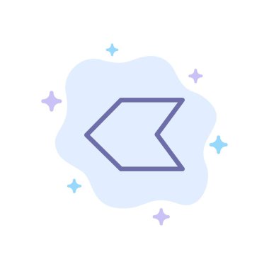 Ok, İşaretçi, Soyut Bulut Arka Planında Sol Mavi Simge