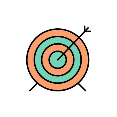 Hedef, Dart, Hedef, Odak Düz Renk Simgesi. Vektör simgesi afiş T