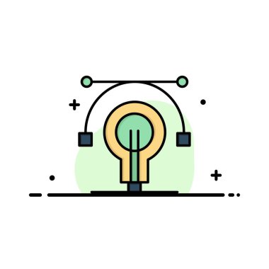 Ampul, eğitim, fikir, eğitmek Iş düz çizgi dolu simge V