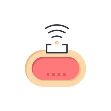 Cihaz, Güvenlik, Wifi, Sinyal Düz Renk Simgesi. Vektör simgesi yasağı