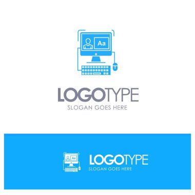 Bilgisayar, Ekran, Yazılım, Düzenleme Mavi Katı Logo ile yer f