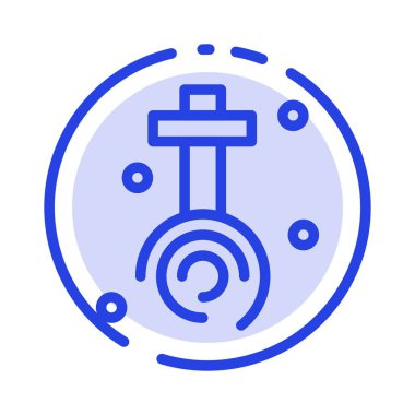 Kutlama, Hıristiyan, Cross, Paskalya Mavisi Noktalı Çizgi Hattı Simgesi