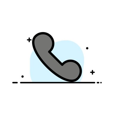 Arama, Gelen, Telefon İş Düz Hat Dolu Simge Vektör