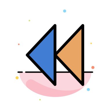 Denetim, Medya, Geri Sarma, Video Soyut Düz Renk Simgesi Şablonu