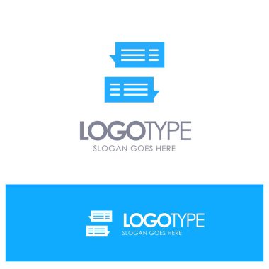 Sohbet, Bubble, Mail, Mesaj, Konuşmalar Mavi Katı Logo sloganı için yer ile