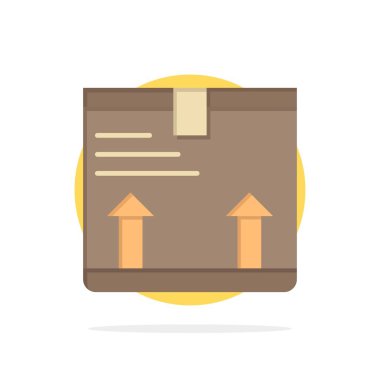 Teslim, Kutu, Ok, Yukarı Soyut Daire Arka Plan Düz renk Ic