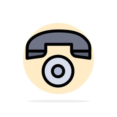 Telefon, Çağrı, Telefon Soyut Daire Arka Plan Düz renk Ico
