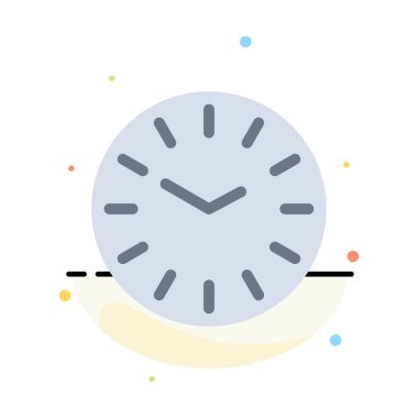 Zaman, Saat, Temizleme Soyut Düz Renk Simgesi Şablonu