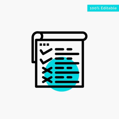 Kontrol Listesi, Test, Rapor, Qa turkuaz vurgu çemberi noktası 