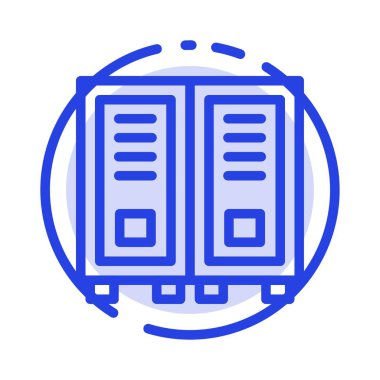 Eğitim, Kütüphane, Okuma, Okuma Mavi Noktalı Çizgi Simgesi