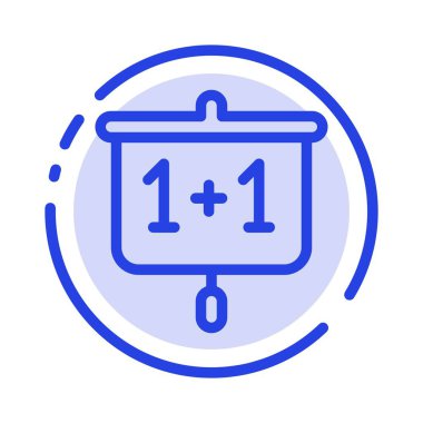 Grafik, Eğitim, Sunum, Okul Mavi Noktalı Çizgi Ico