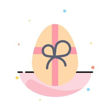 Hediye, Doğum Günü, Paskalya Soyut Düz Renk Simgesi Şablonu