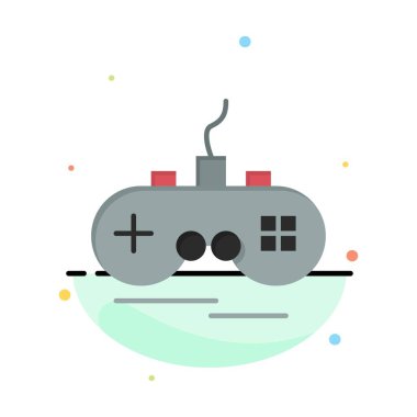 Joystick, Kablosuz, Xbox, Gamepad Abstract Düz Renk Simgesi Templ