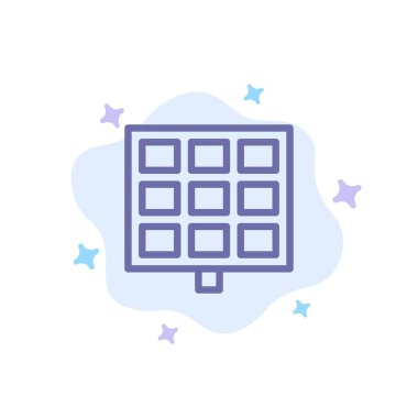 Panel, Güneş, Soyut Bulut Backgroun Üzerinde İnşaat Mavi Simge