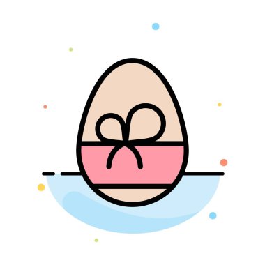 Yumurta, Hediye, Bahar, Eat Soyut Düz Renk Simgesi Şablonu