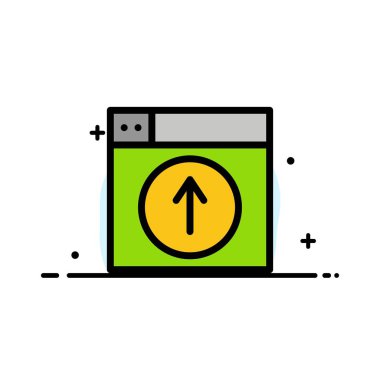 Upload, Up, Web, Tasarım, uygulama İş Düz Hat Dolu 