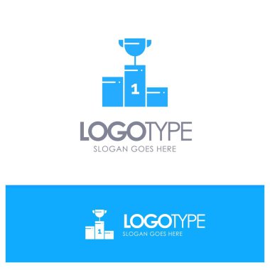 Kase, Tören, Şampiyon, Kupa, Goblet Mavi Katı Logo yer
