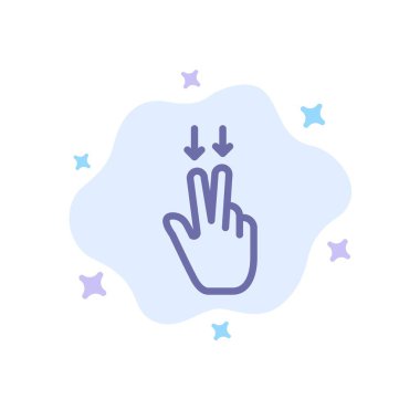 Soyut Bulut Arka Planında Parmaklar, Hareket, Aşağı Mavi Simge