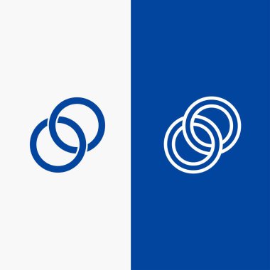 Yüzük, Düğün, Çift, Nişan Hattı ve Glyph Solid simgesi Mavi