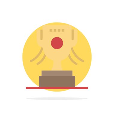 Ödül, Kupa, İrlanda Soyut Çember Arkaplan Düz Renk Simgesi