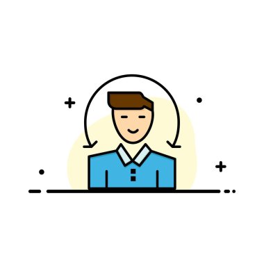 Kullanıcı, Erkek, İstemci, Hizmetler İş Logo Şablonu. Düz Renk