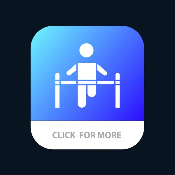 Egzersiz, Spor Salonu, Jimnastik, Sağlık, Adam Mobil Uygulama Düğmesi. Android — Stok Vektör