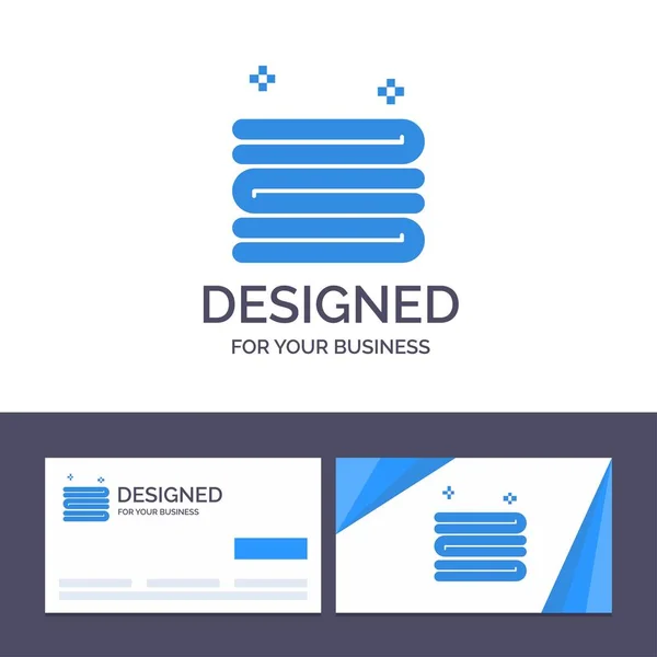 クリエイティブ名刺とロゴテンプレート クリーン、クリーニング、タオル — ストックベクタ
