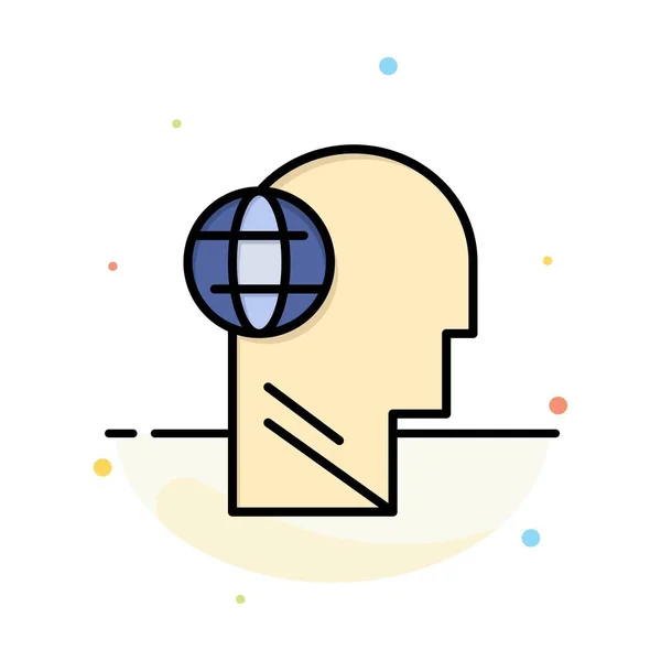 Business, Globe, huvud, sinne, tänka abstrakt platt färg ikon Temp — Stock vektor