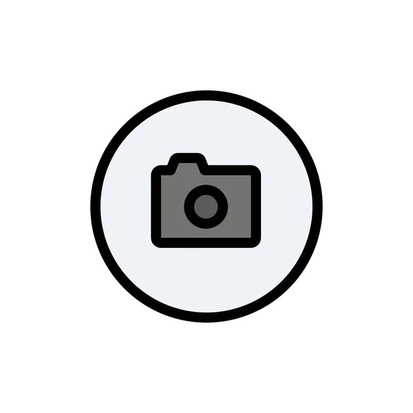 Camera, Image, Basic, Ui Flat Color Icon (em inglês). Vector ícone banner Te — Vetor de Stock