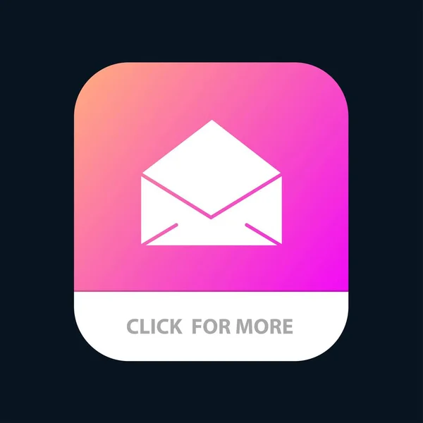Email, Mail, Message, Bouton d'application mobile ouvert. Android et IOS Gl — Image vectorielle