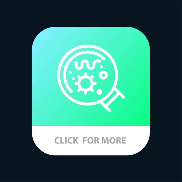 Germs, Laboratory, Magnifier, Science Mobile App Button Android — стоковый вектор