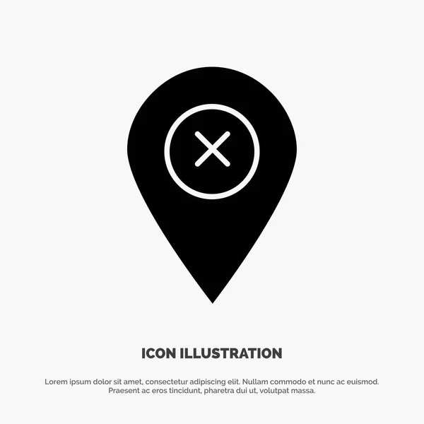 Ubicación, Mapa, Navegación, Pin solid Glyph Icon vector — Vector de stock