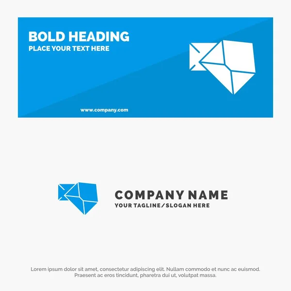 Business, Mail, Message, Open SOlid Icon Website Banner et Busi — Image vectorielle