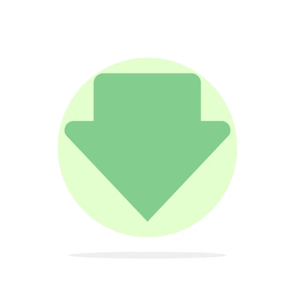Flecha, Abajo, Descargar abstracto círculo fondo Icono de color plano — Vector de stock