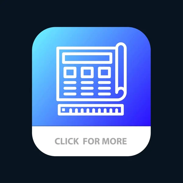 Кнопка Blueprint, Blue, Print, Web Mobile App. Android — стоковый вектор