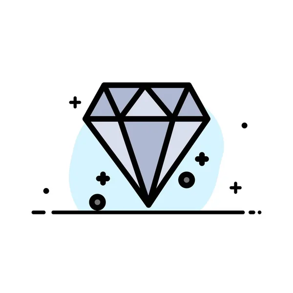 Diamond, Canadá, Jewel Business Flat Line preenchido ícone Vector Ba — Vetor de Stock