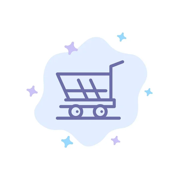 Vagn, vagn, shopping, Köp Blå ikon på abstrakt moln Backgro — Stock vektor